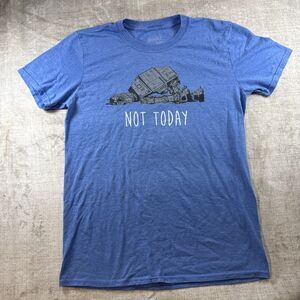 Star Wars Shirt Mens Medium Blue Mad Engine Not Today AT-AT Walker Graphic Tee